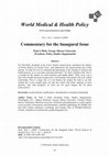 Research paper thumbnail of Commentary for the Inaugural Issue