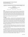 Research paper thumbnail of Legal Review of Marriage for Divorced Women Outside the Religious Courts