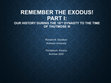 Research paper thumbnail of Remember the Exodus! Part 1 18th dynasty up to Thutmose III Su