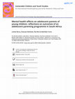 Research paper thumbnail of Mental health effects on adolescent parents of young children: reflections on outcomes of an adolescent parenting programme in South Africa