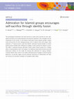 Research paper thumbnail of Admiration for Islamist groups encourages self-sacrifice through identity fusion