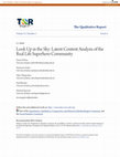 Research paper thumbnail of Look Up in the Sky: Latent Content Analysis of the Real Life Superhero Community