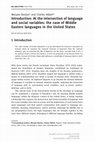 Research paper thumbnail of Introduction: At the intersection of language and social variables: the case of Middle Eastern languages in the United States