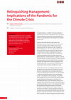 Research paper thumbnail of Relinquishing Management: Implications of the Pandemic for the Climate Crisis