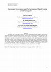 Research paper thumbnail of Corporate Governance and Performance of Saudi Arabia Listed Companies