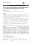 Research paper thumbnail of Kinetic variations between reverse transcriptases of viral protein X coding and noncoding lentiviruses