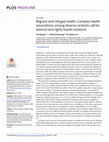 Research paper thumbnail of Migrant and refugee health: Complex health associations among diverse contexts call for tailored and rights-based solutions