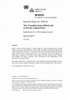 Research paper thumbnail of The Transition from Official Aid to Private Capital Flows: Implications for a Developing Country