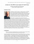 Research paper thumbnail of An Interview with APPLE Lecture Speaker Dr. Paul D. Deane