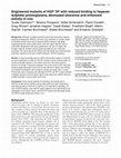 Research paper thumbnail of Engineered mutants of HGF/SF with reduced binding to heparan sulphate proteoglycans, decreased clearance and enhanced activity in vivo