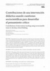 Research paper thumbnail of Contributions of intervention teaching using socioscientific issues to develop critical thinking