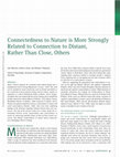 Research paper thumbnail of Connectedness to Nature is More Strongly Related to Connection to Distant, Rather Than Close, Others