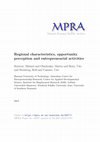 Research paper thumbnail of Regional characteristics, opportunity perception and entrepreneurial activities