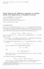 Research paper thumbnail of Limit theorems for difference equations in random media with applications to biological systems