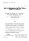 Research paper thumbnail of Relationships Between Plant Species Richness and Environmental Factors in Nature Reserves at Different Spatial Scales