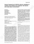 Research paper thumbnail of Human herpesvirus 8 (HHV-8) salivary shedding in mothers and children from Uganda: risk factors and clues about transmission