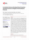 Research paper thumbnail of Correlation between Residual Renal Function and Hypertension in Regular Haemodialysis Patients