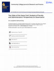 Research paper thumbnail of Two Sides of the Same Coin? Analysis of Faculty and Administrators’ Perspectives on Governance