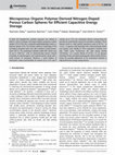 Research paper thumbnail of Microporous Organic Polymer‐Derived Nitrogen‐Doped Porous Carbon Spheres for Efficient Capacitive Energy Storage