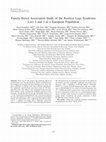 Research paper thumbnail of Family-based association study of the restless legs syndrome loci 2 and 3 in a European population