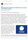 Research paper thumbnail of Major Questions Doctrine, deferência em pauta