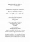 Research paper thumbnail of Genetic analysis on some agro-morphological characters of hybrid progenies from cultivated paddy rice and local upland rice