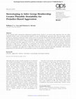 Research paper thumbnail of Stereotyping to Infer Group Membership Creates Plausible Deniability for Prejudice-Based Aggression