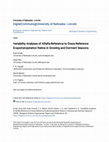 Research paper thumbnail of Variability Analyses of Alfalfa-Reference to Grass-Reference Evapotranspiration Ratios in Growing and Dormant Seasons