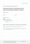 Research paper thumbnail of Preparation of Doum (Hyphaenethebaica) Drink