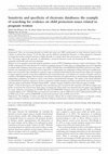 Research paper thumbnail of Sensitivity and specificity of electronic databases: the exampleof searching for evidence on child protection issues related topregnant women