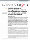 Research paper thumbnail of Divergent responses to thermogenic stimuli in BAT and subcutaneous adipose tissue from interleukin 18 and interleukin 18 receptor 1-deficient mice