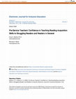 Research paper thumbnail of Pre-Service Teachers\u27 Confidence in Teaching Reading Acquisition Skills to Struggling Readers and Readers in General