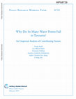 Research paper thumbnail of Why Do So Many Water Points Fail in Tanzania? An Empirical Analysis of Contributing Factors