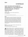 Research paper thumbnail of Open Access and Academic Associations in the Political and Social Sciences: Threat or Opportunity?