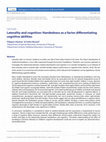 Research paper thumbnail of Laterality and cognition: Handedness as a factor differentiating cognitive abilities