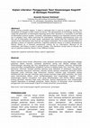 Research paper thumbnail of Kajian Literatur: Penggunaan Teori Kewenangan Kognitif di Berbagai Penelitian