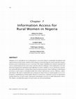 Research paper thumbnail of Information Access for Rural Women in Nigeria