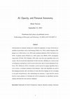 Research paper thumbnail of AI, Opacity, and Personal Autonomy