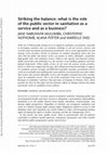 Research paper thumbnail of Striking the balance: what is the role of the public sector in sanitation as a service and as a business?