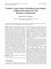 Research paper thumbnail of Predictive Value of Sense of Self-efficacy and Attitudes of High School Students for Their Resistance to Mathematics