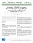 Research paper thumbnail of A Formative Evaluation of a Diabetes Prevention Program Using the RE-AIM Framework in a Learning Health Care System, Utah, 2013-2015