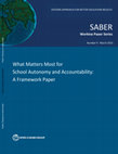 Research paper thumbnail of What Matters Most for School Autonomy and Accountability