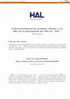 Research paper thumbnail of L’internationalisation des politiques urbaines et ses effets sur le gouvernement des villes du « Sud ». Réflexions à propos de l’équipement des quartiers mal lotis de Dakar et de Tunis