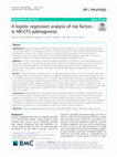 Research paper thumbnail of A logistic regression analysis of risk factors in ME/CFS pathogenesis