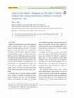 Research paper thumbnail of Letter to the Editor - Response to: The effect of dental scaling noise during intravenous sedation on acoustic respiration rate