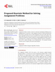 Research paper thumbnail of Proposed Heuristic Method for Solving Assignment Problems