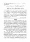 Research paper thumbnail of Factors Affecting Marketing of Yam: Wholesalers and Retailers Marketing Margin Analysis in Idah LGA of Kogi State