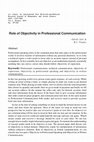 Research paper thumbnail of Role of Objectivity in Professional Communication