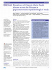 Research paper thumbnail of Prevalence of Charcot-Marie-Tooth disease across the lifespan: a population-based epidemiological study