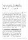 Research paper thumbnail of Les mouvances de population dans les provinces sahariennes. De l'histoire à aujourd'hui